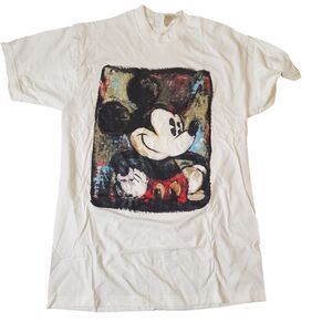 Disney Vintage 90s Mickey Mouse Art to Wear Graphic Tee T-Shirt Unisex M/L NEW